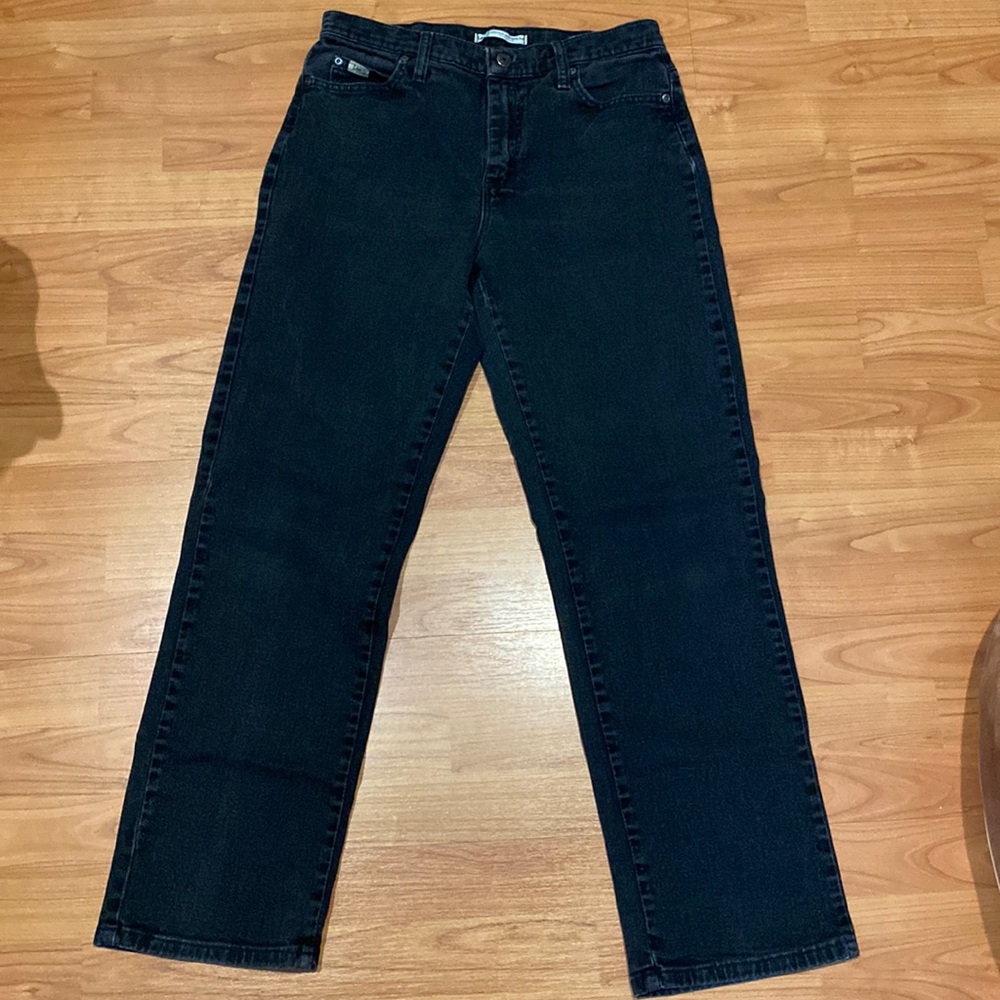 Black High rise straight leg jeans